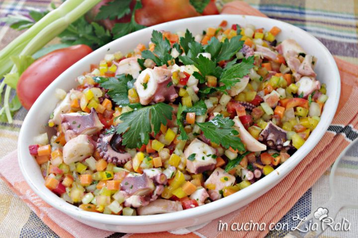 insalata polpo e verdure estiva