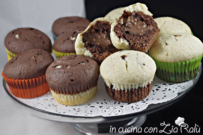 muffins bicolore cocco e cioccolato
